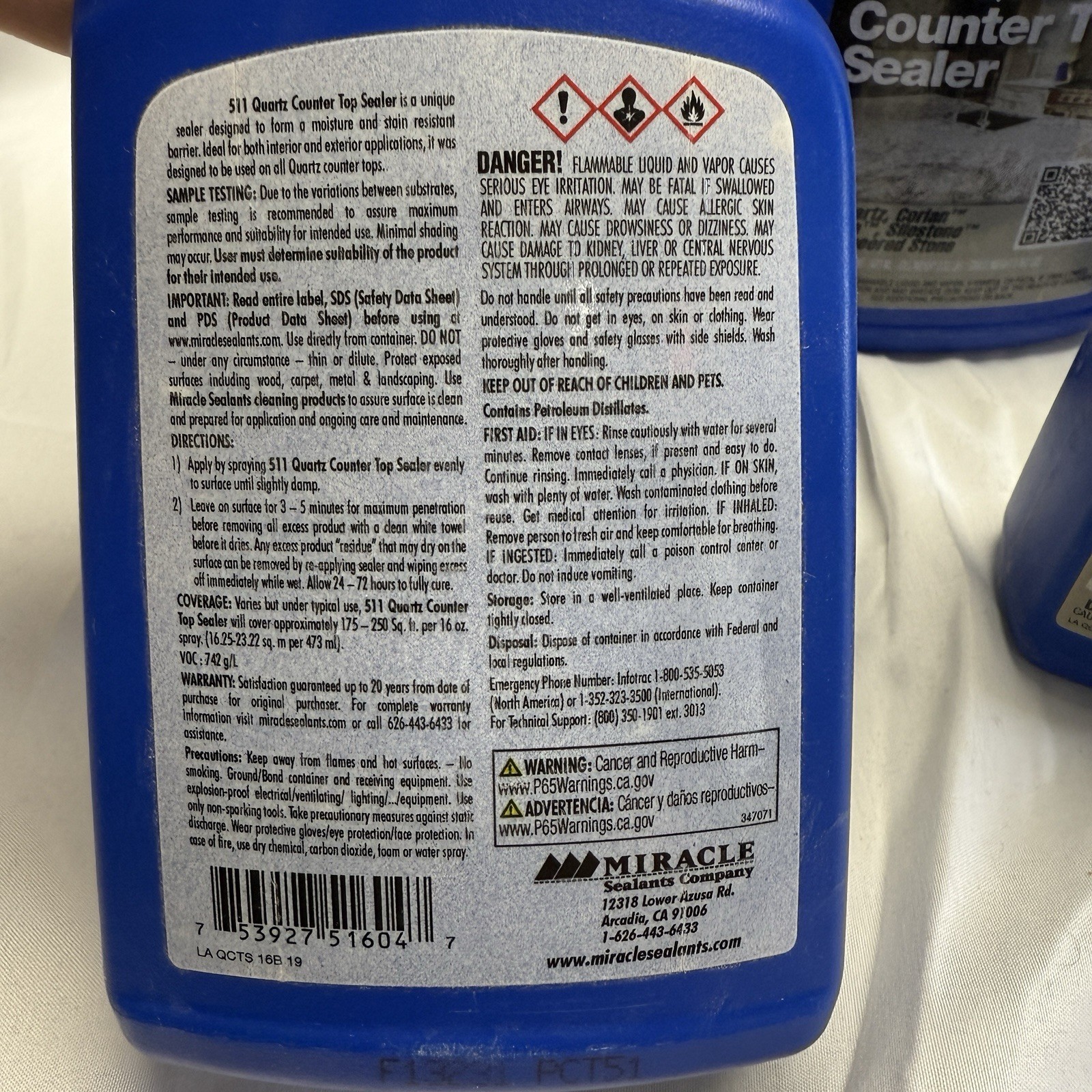 5 Bottles Miracle Professional Choice 511 Quartz Counter Top Sealer **Read