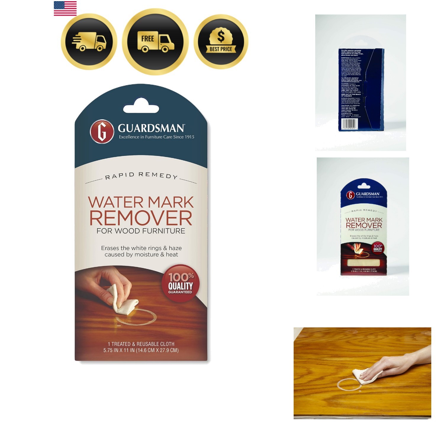 Reusable Water Mark Remover Cloth | Wood Cleaner for White Rings & Haze Cause…