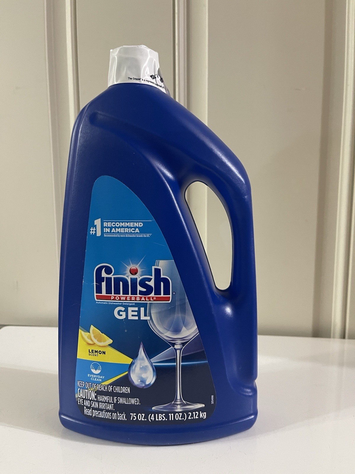 Finish Dishwasher Detergent Gel Liquid, Lemon Scent, 75oz