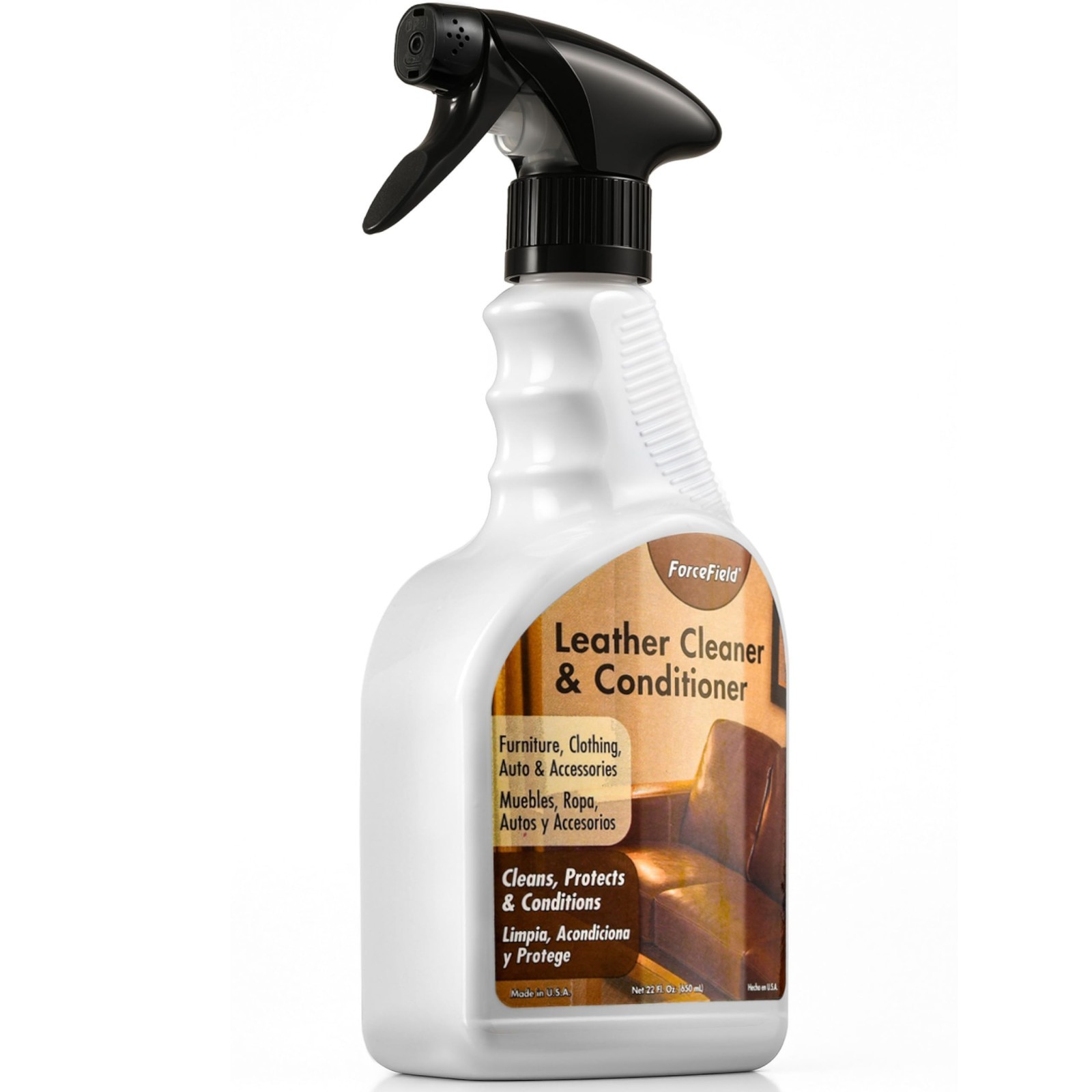 2-in-1 Leather Cleaner & Conditioner 22oz – Restores Oils, Removes Stains, Safe