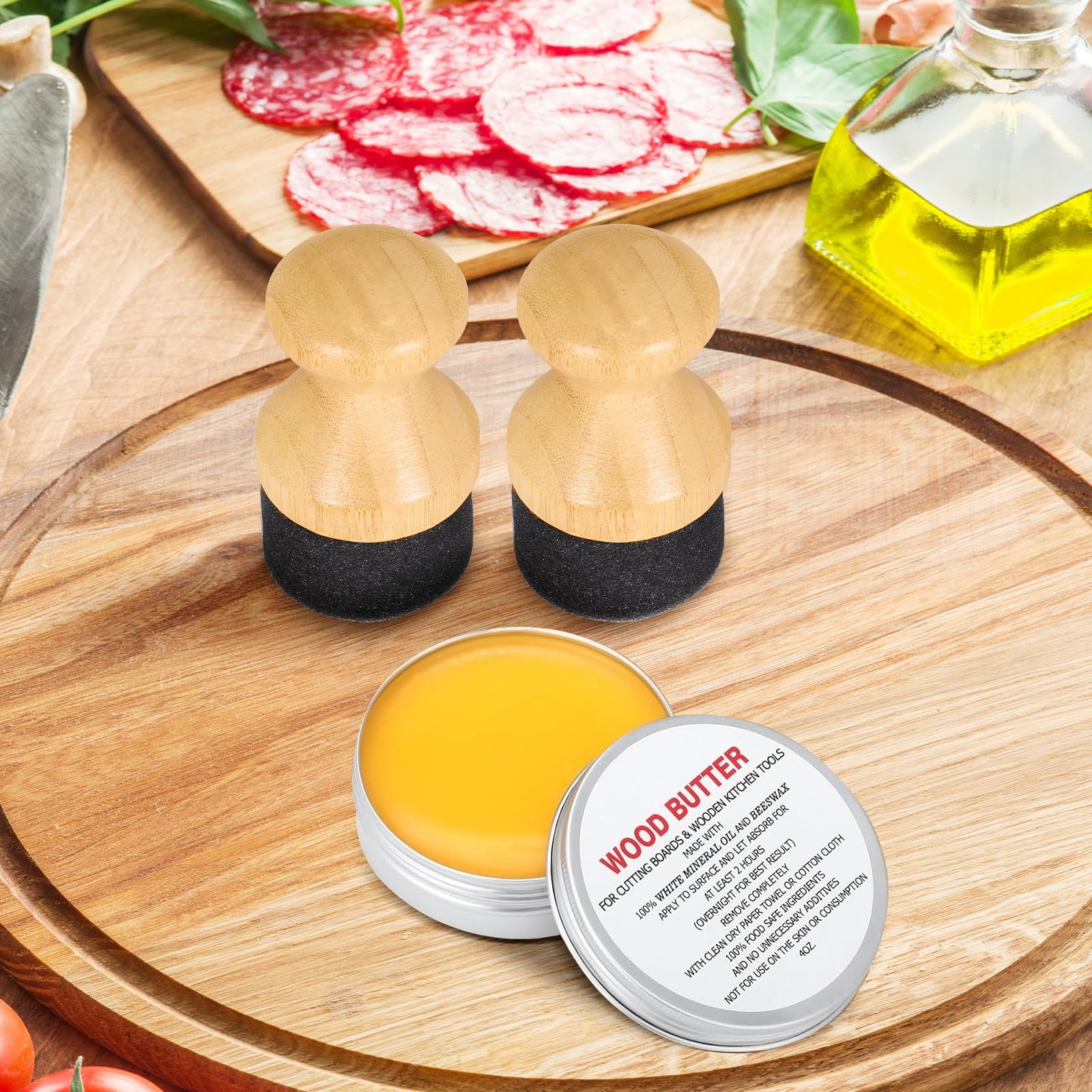 Cutting Board Oil Wax Applicator for Food Grade Mineral Oil Board Natural Bam…