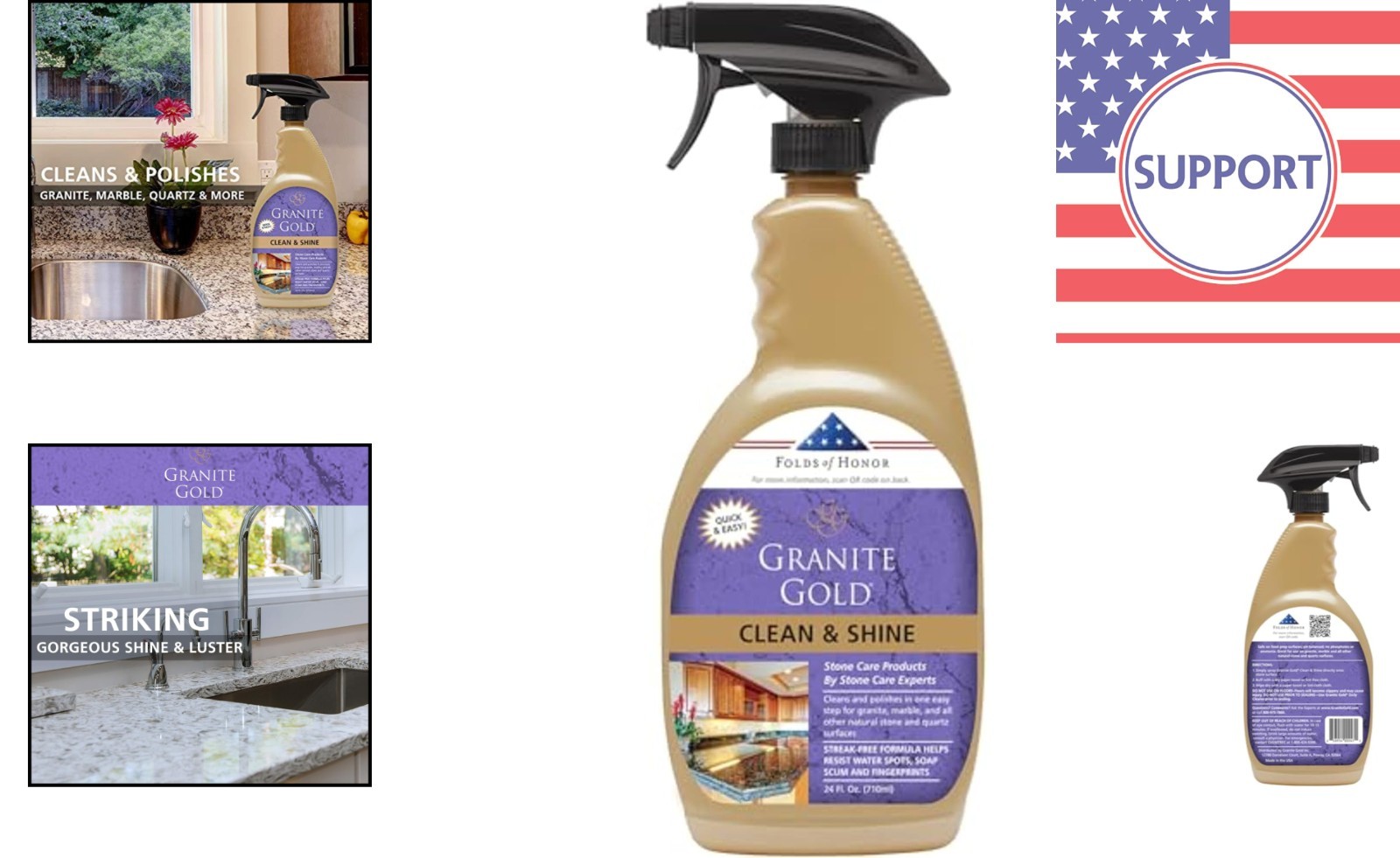 All-in-One Citrus Stone Cleaner & Polish for Granite and Quartz, 24 Fl Oz