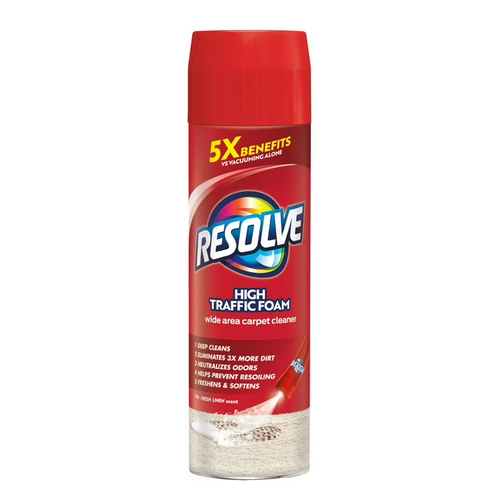 Resolve High Traffic Carpet Cleaner Foam 22 oz Stain & Odor Remover New
