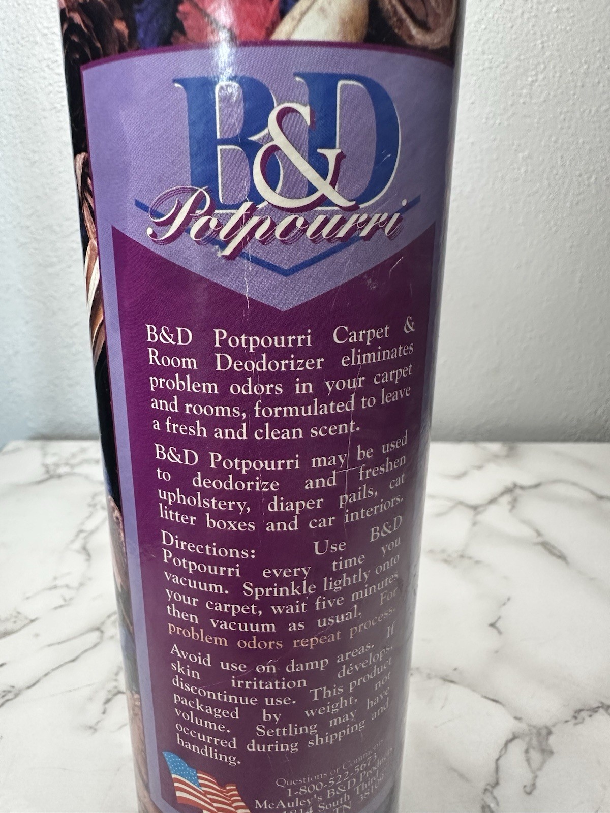 Vtg McAuley’s B&D Potpourri Carpet & Room Deodorizer 24oz Vanilla Discontinued