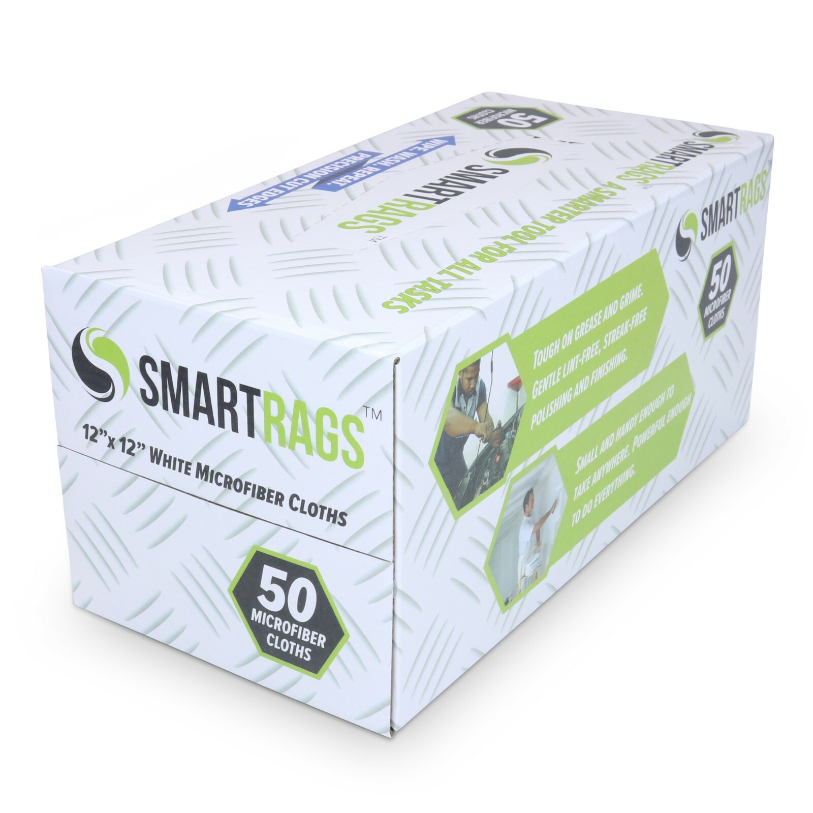 Smart Rags Cleaning Cloths (Box of 50), Lint Free 12×12 Color Options Disposable