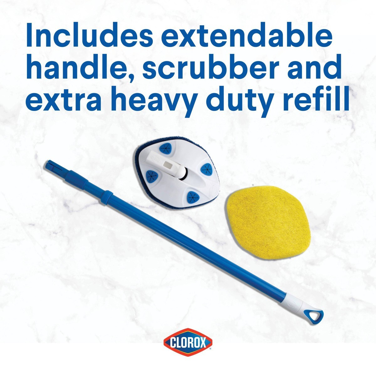 Clorox 42 Inch Bathroom Scrubber – Tub & Tile, Max Reach, Heavy-Duty Refill