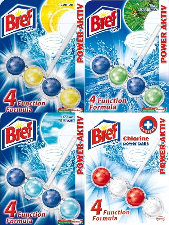 Henkel Bref WC Power Aktiv 4pack Toilet Bowl Cleaner(Lemon Pine Ocean Chlorine)