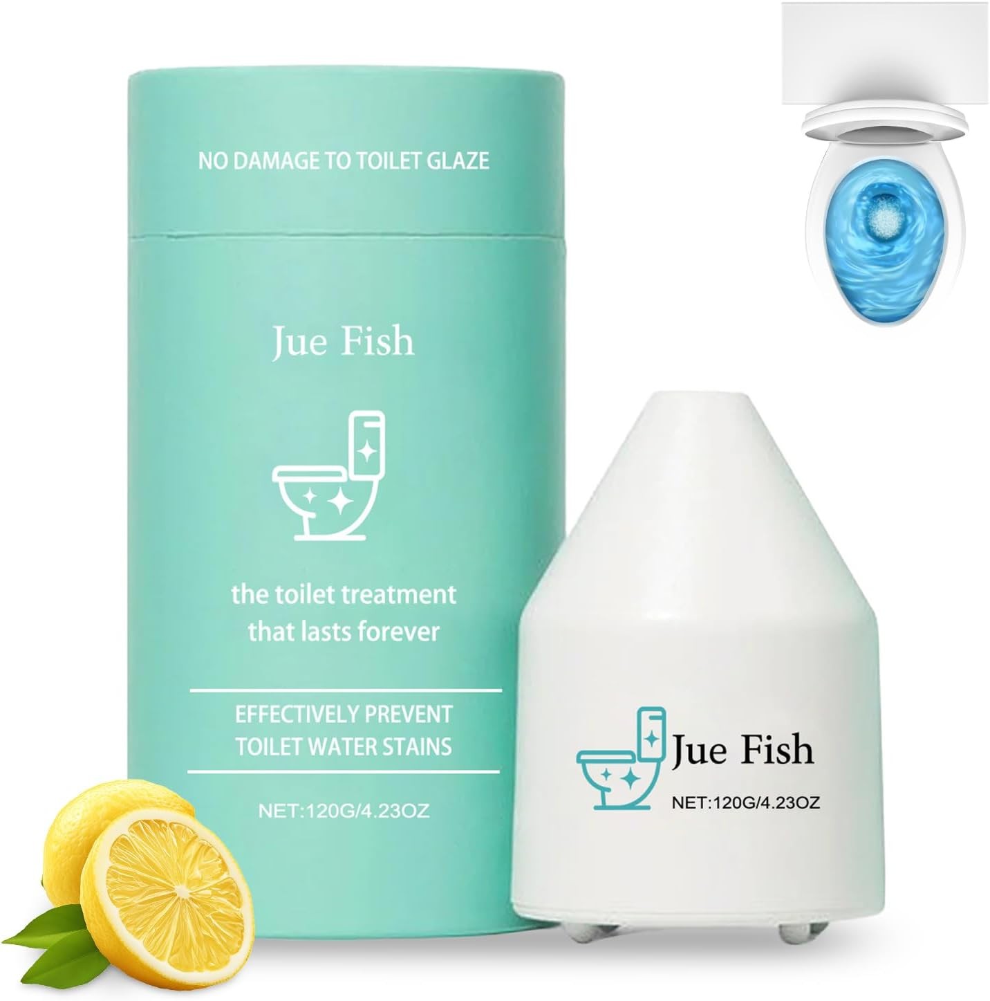 5X Jue Fish Toilet Bowl Cleaner, Crazy Clean Toilet Cleaner 120g/4.23OZ (Sealed)
