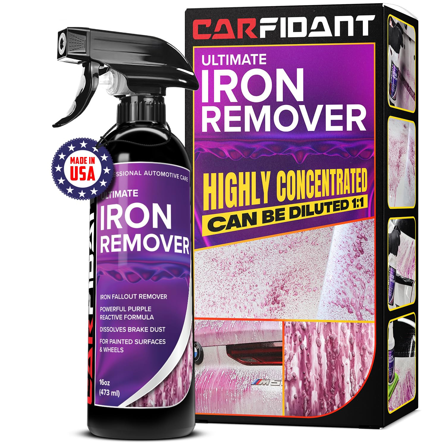 Iron Remover Car Detailing – Iron Decon Spray, Pulls Out Brake Dust, Rust & F…