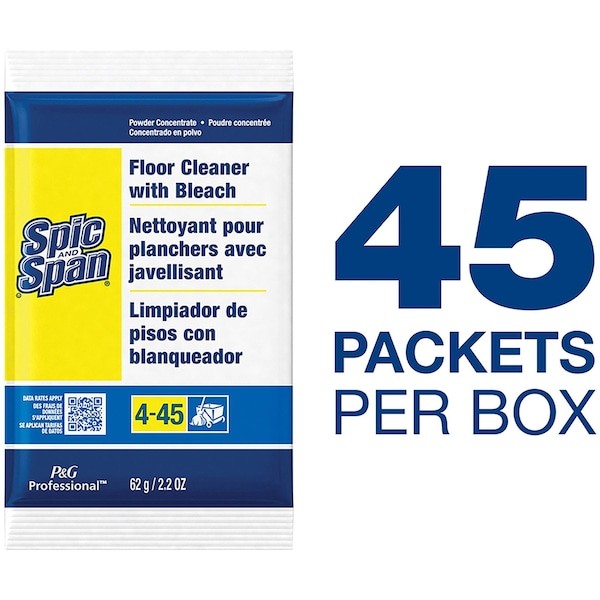 Spic And Span 02010 Powder Bleach Floor Cleaner, 2.2 Oz., Pk45