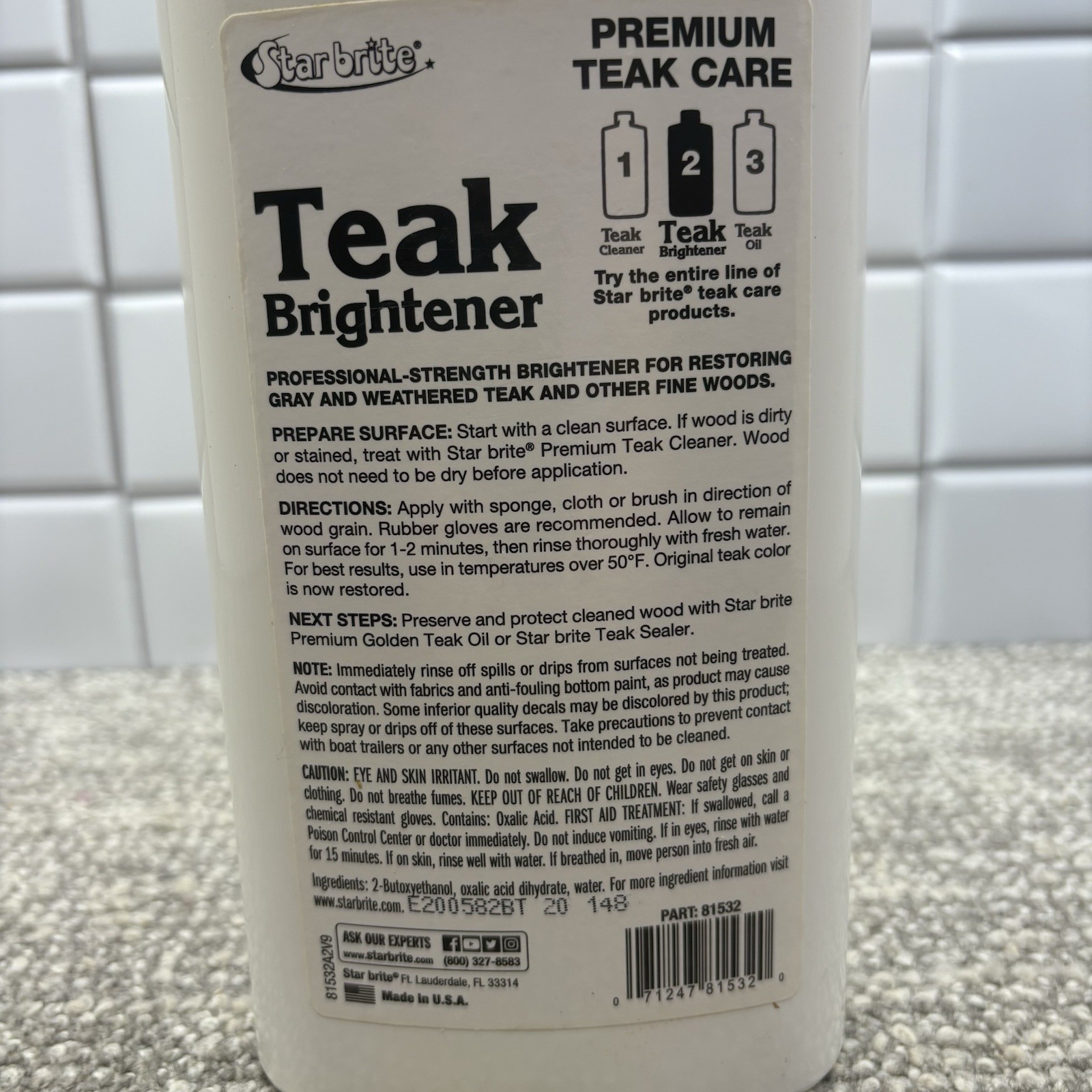 Star Brite Premium Teak WoodBrightener Step 2 32 Fl Oz