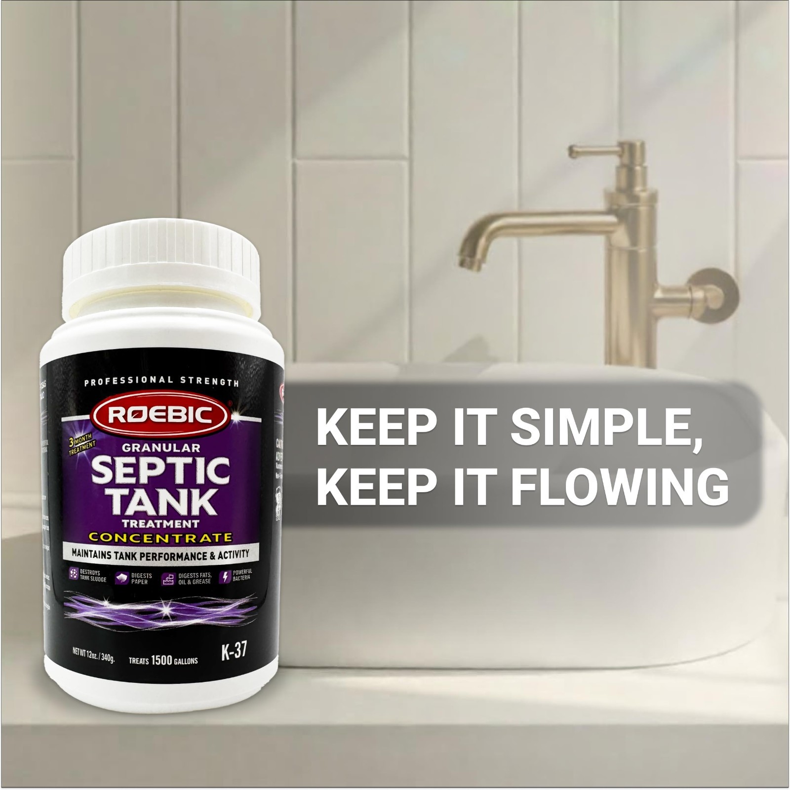 Granular Septic Tank Treatment – Bacterial Enzyme Formula for Clog Prevention &