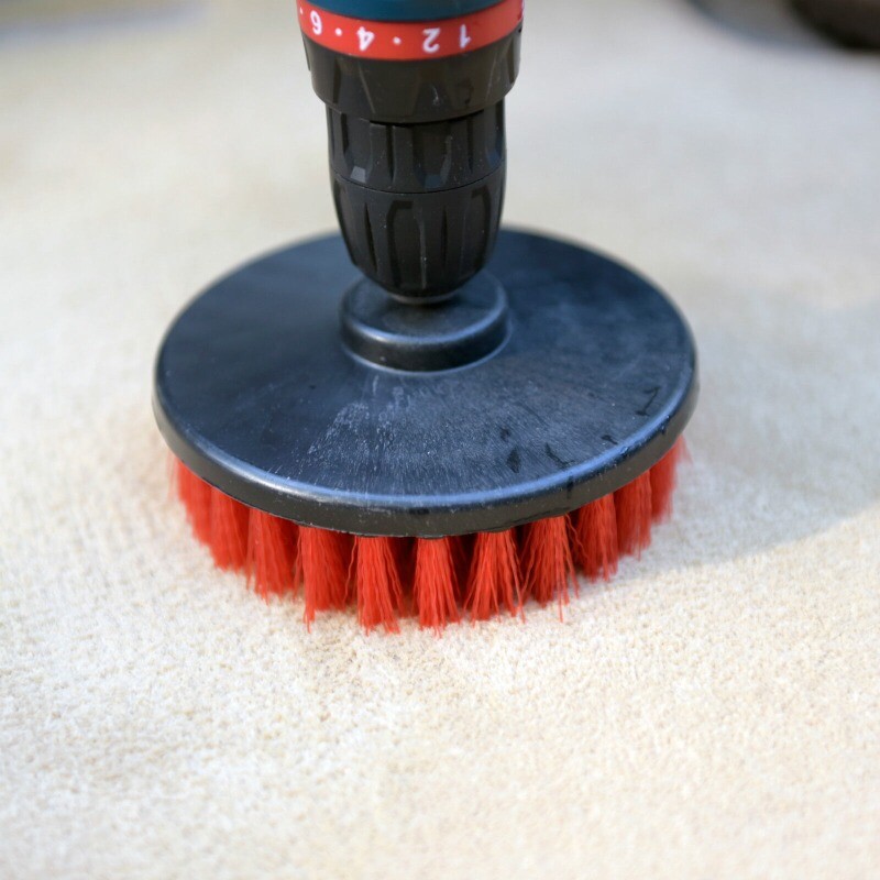 48 Pcs Carpet Mat 5″ Round Brush w/Power Drill Attachment (Soft, Medium, Heavy)