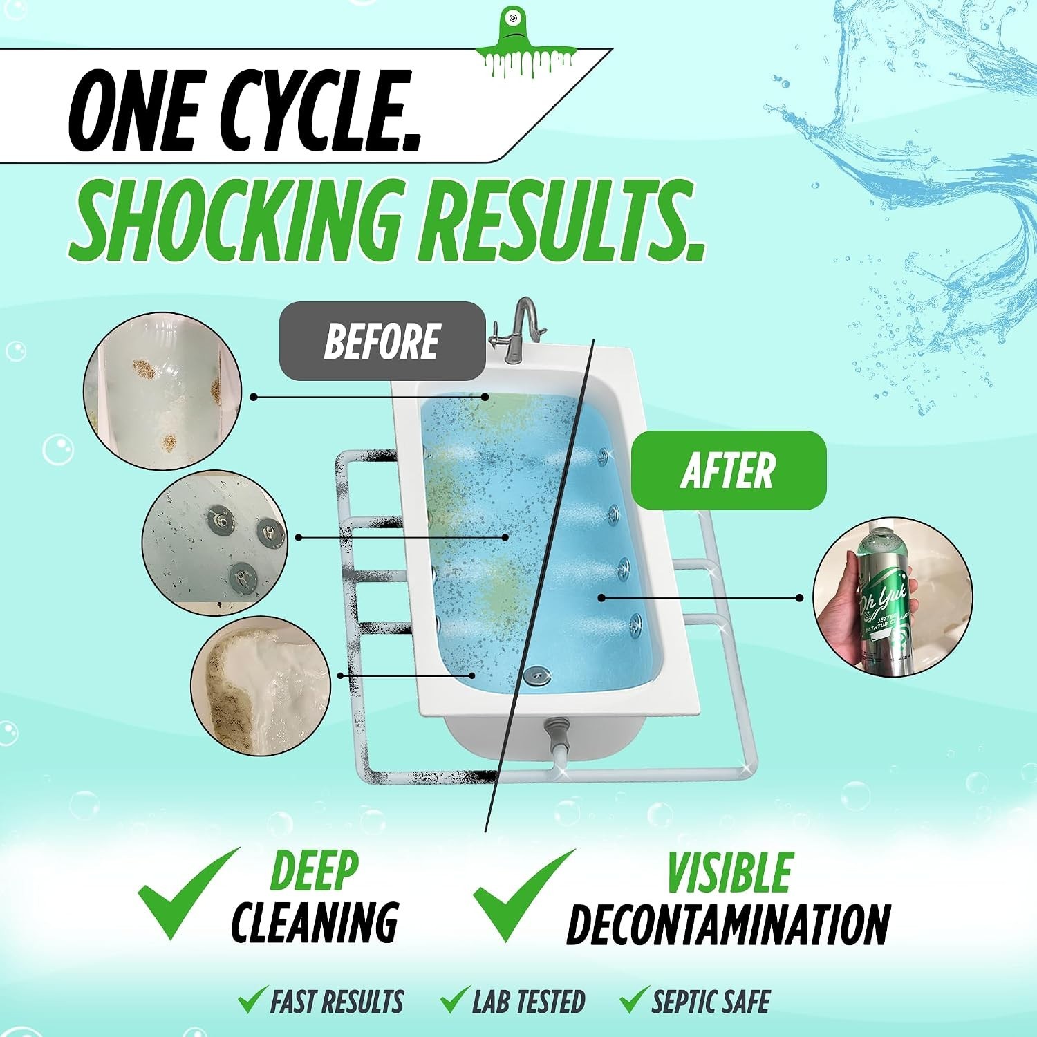 Effective Jetted Tub Cleaner – 32 Cleanings – 1 Gallon
