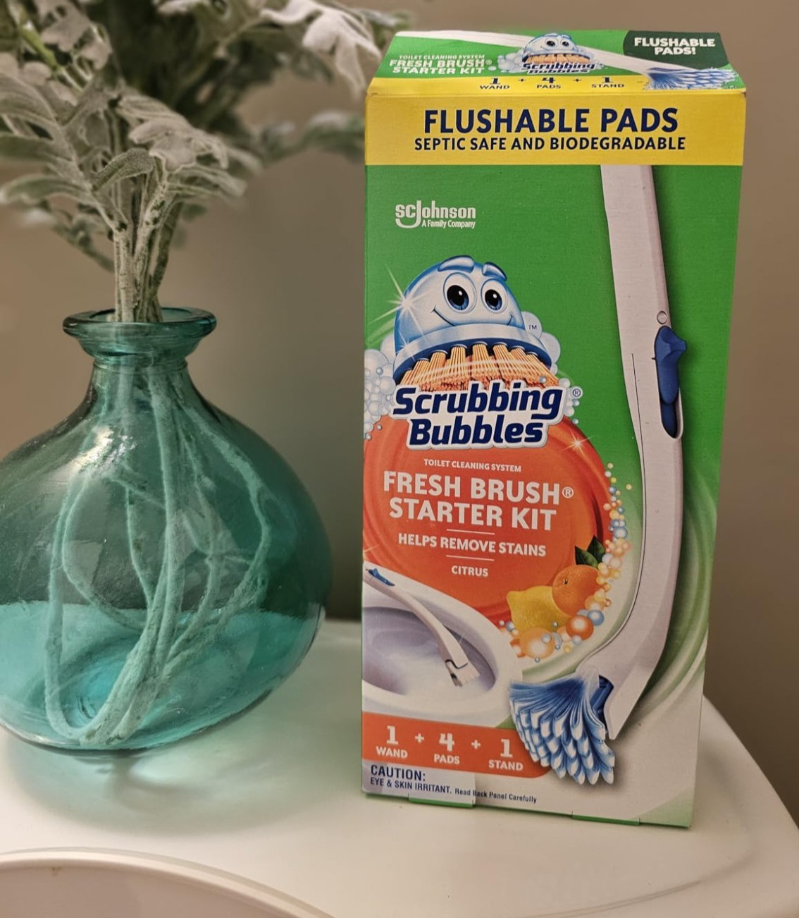 Scrubbing Bubbles Fresh Brush Toilet Bowl Cleaning System Starter Kit Citrus