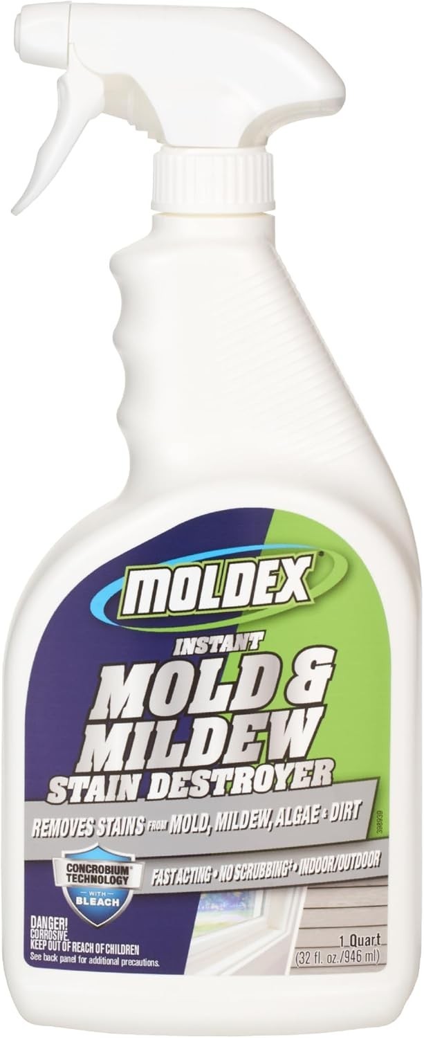 Mold & Mildew Surface Stain Cleaner with Bleach, 32 oz – Fast Acting Spray fo…
