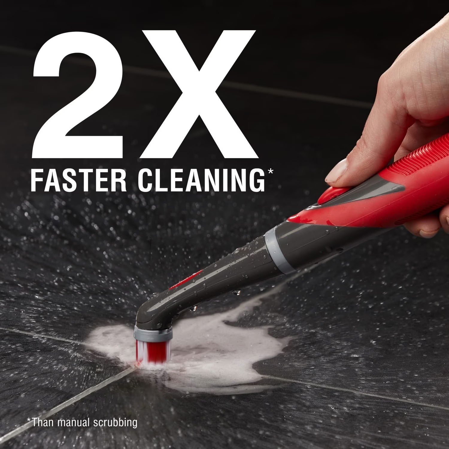 Rubbermaid Cordless Power Scrubber Electric Handheld Brush Bathroom Tile Grout