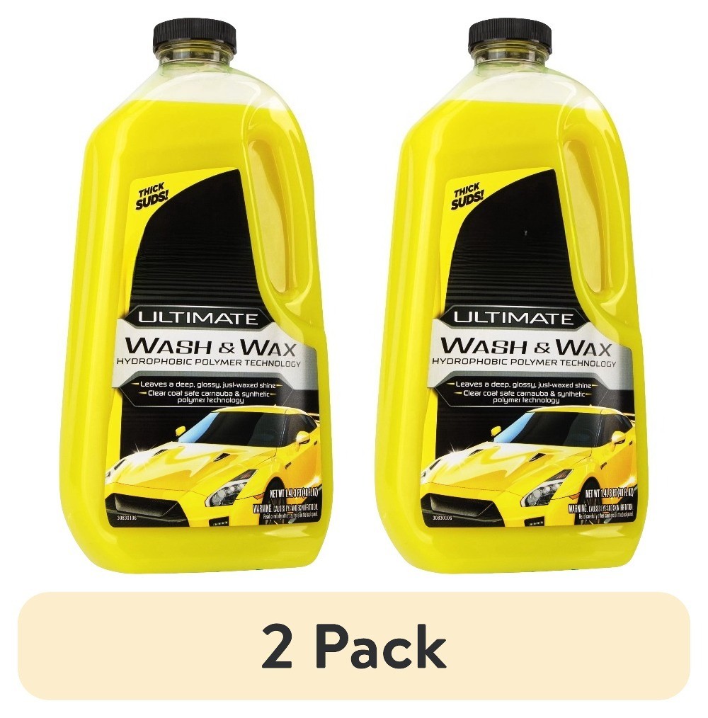 (2 pack)Ultimate Car Wash and Wax, Hybrid Glossy Shine and Protection, 48 fl oz.