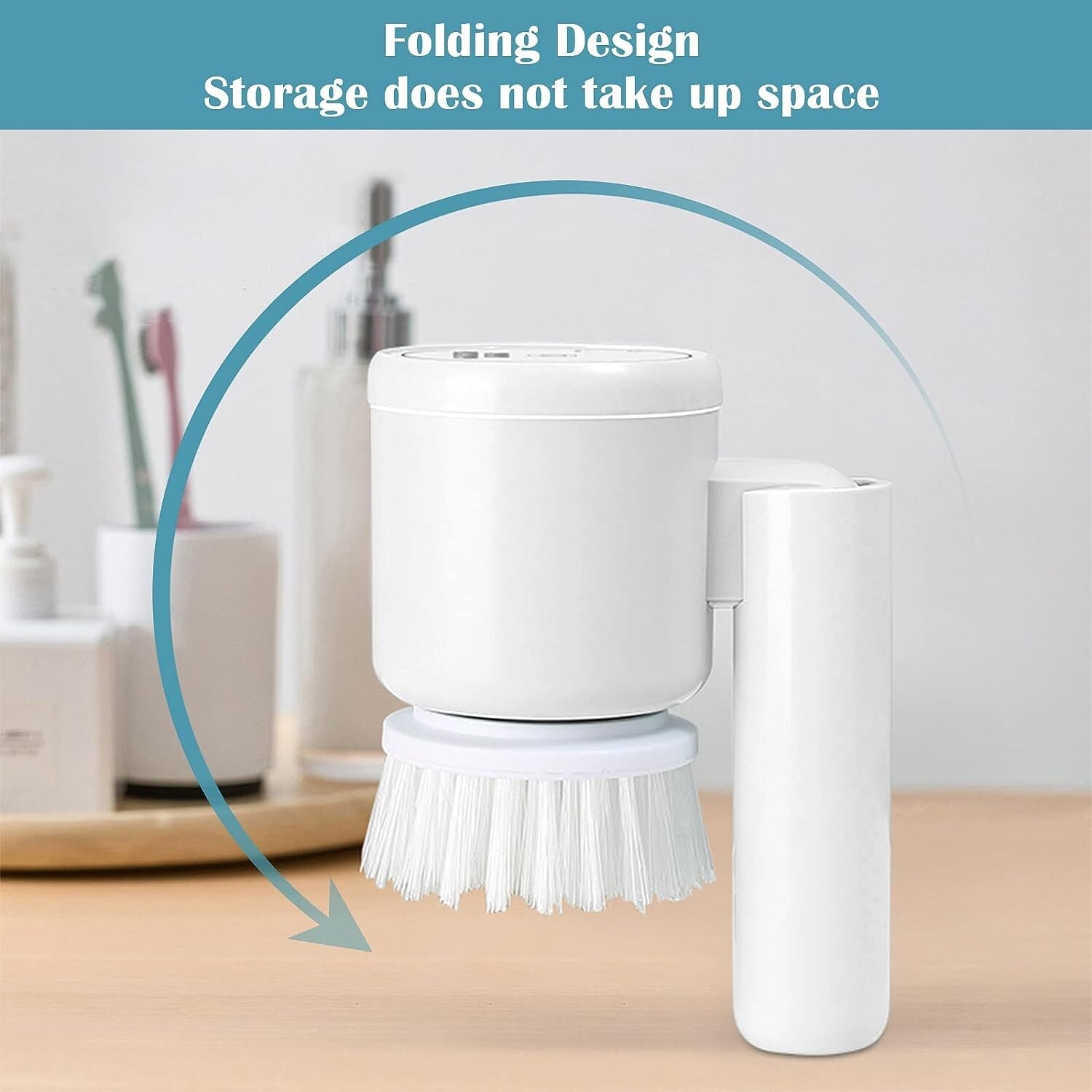 Handheld Wireless Electric Spin Household Cleaning Brush Rechargeable Foldable