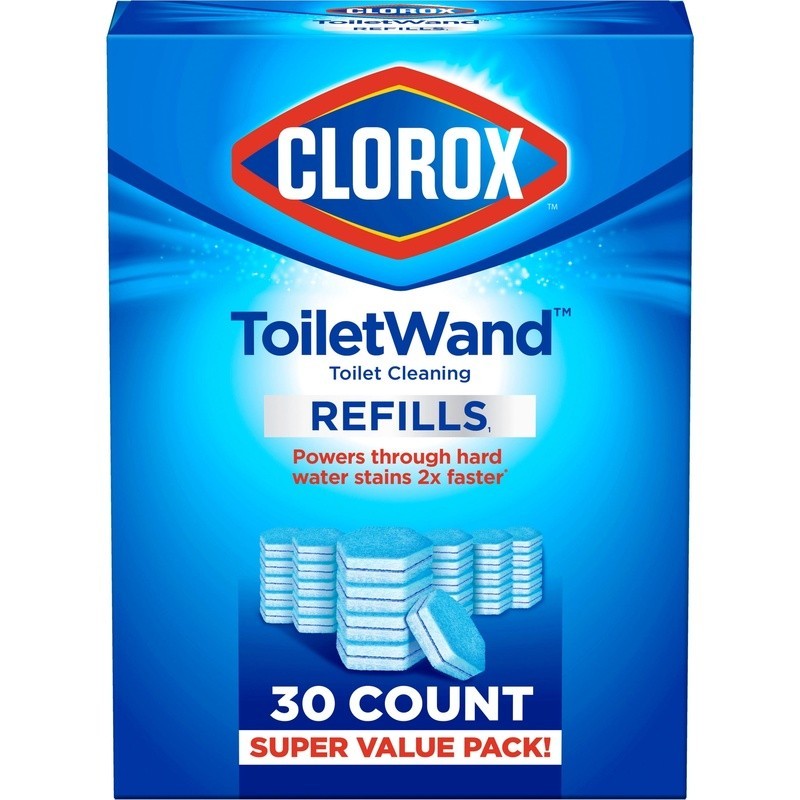 Toilet Cleaning Refills 30ct Disposable Pads Preloaded Cleaner Hard Water Stains