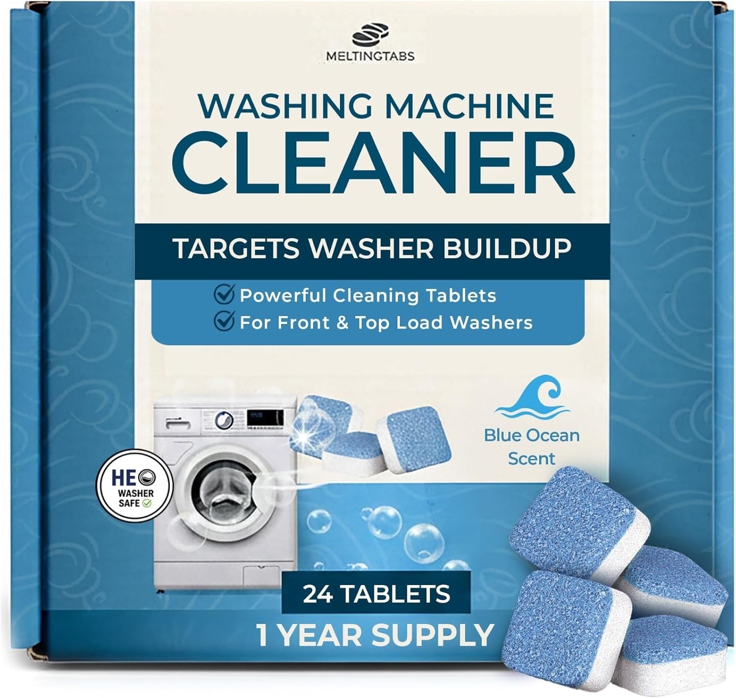Uproot Clean Washing Machine Cleaner Tablets – 24 Pack for a 12 Month Supply. Fo