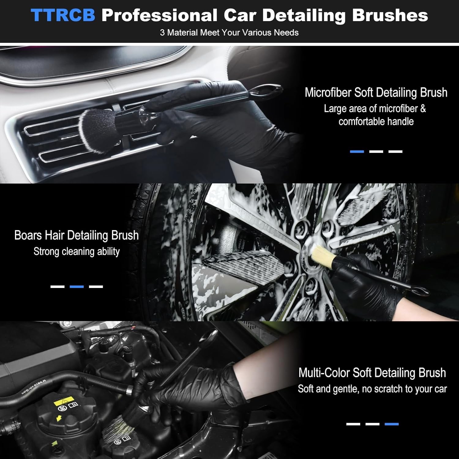 Car Detailing Cleaning Kit Cleaner, Brushes, Duster, Cleaning Gel, Cloth,