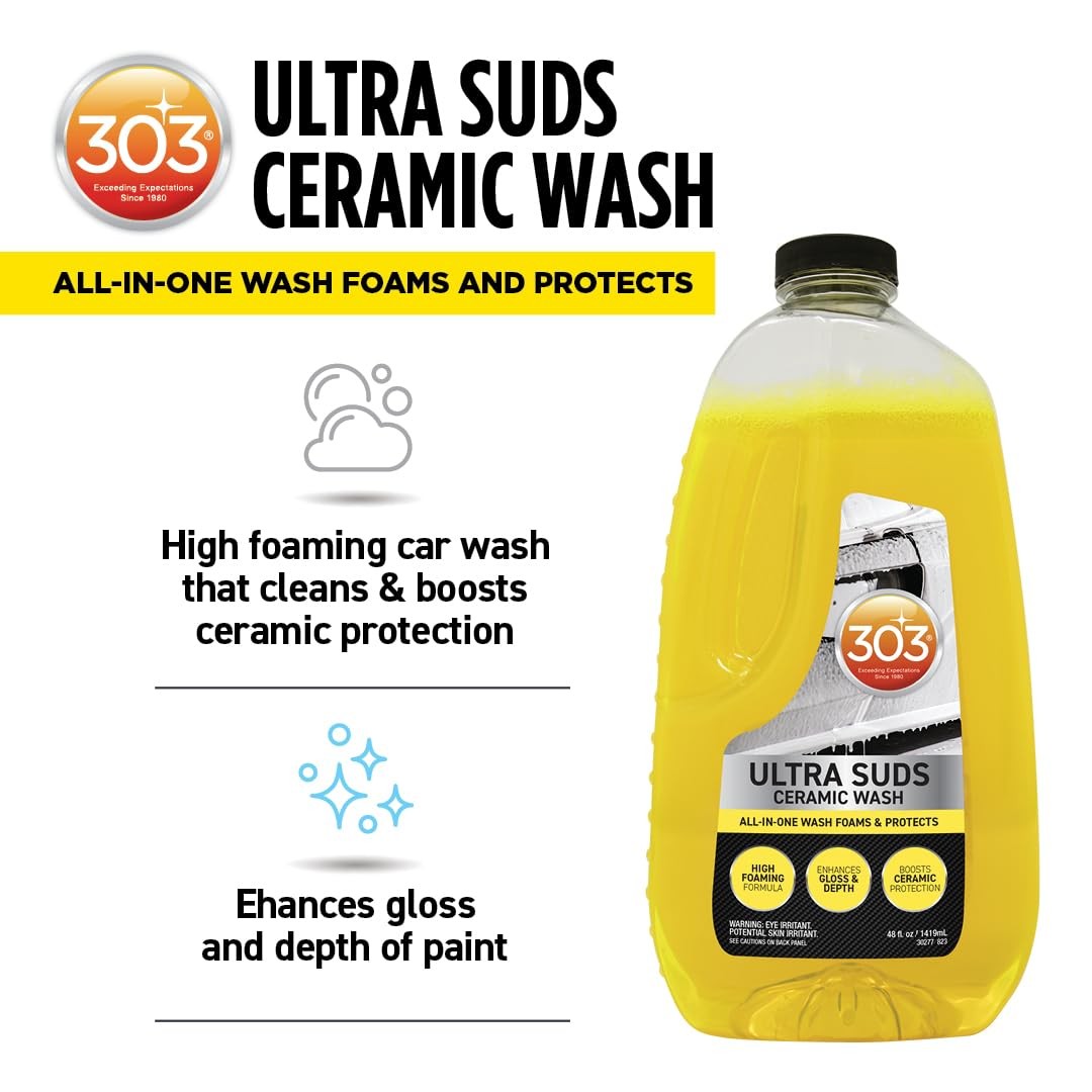Ultra Suds Ceramic Car Wash Soap 48oz, High Gloss Foam Coating for Cars (30277)