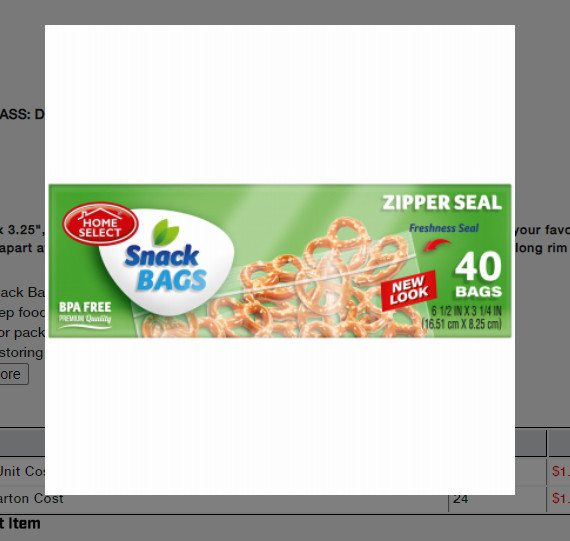 40 CT Snack Bags with Zipper Seal (6.5” x 3.25”) – Pack of 24