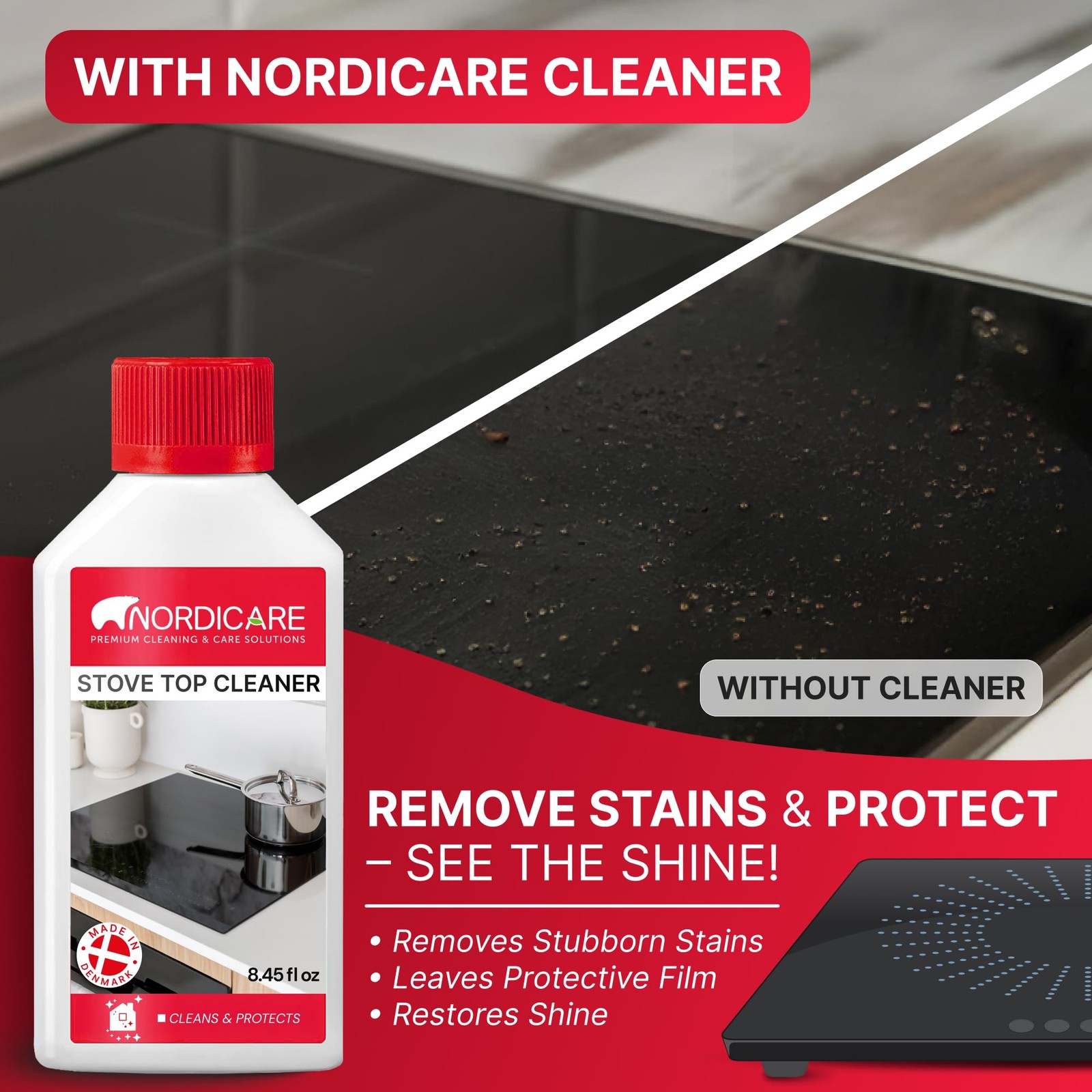 Stove Top Cleaner Glass Ceramic – Induction Cooktop Cleaner Polish And Protec…