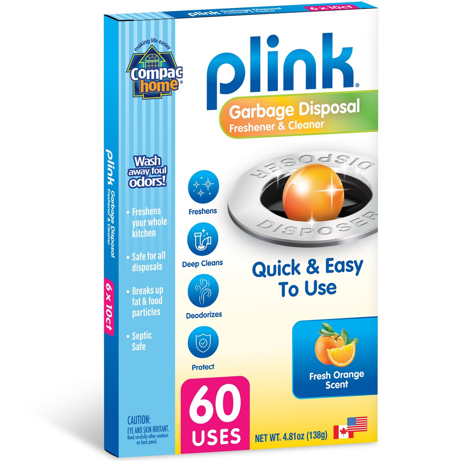 60 Count Plink Garbage Disposal Cleaner and Deodorizer Value Pack Fresh Citrus