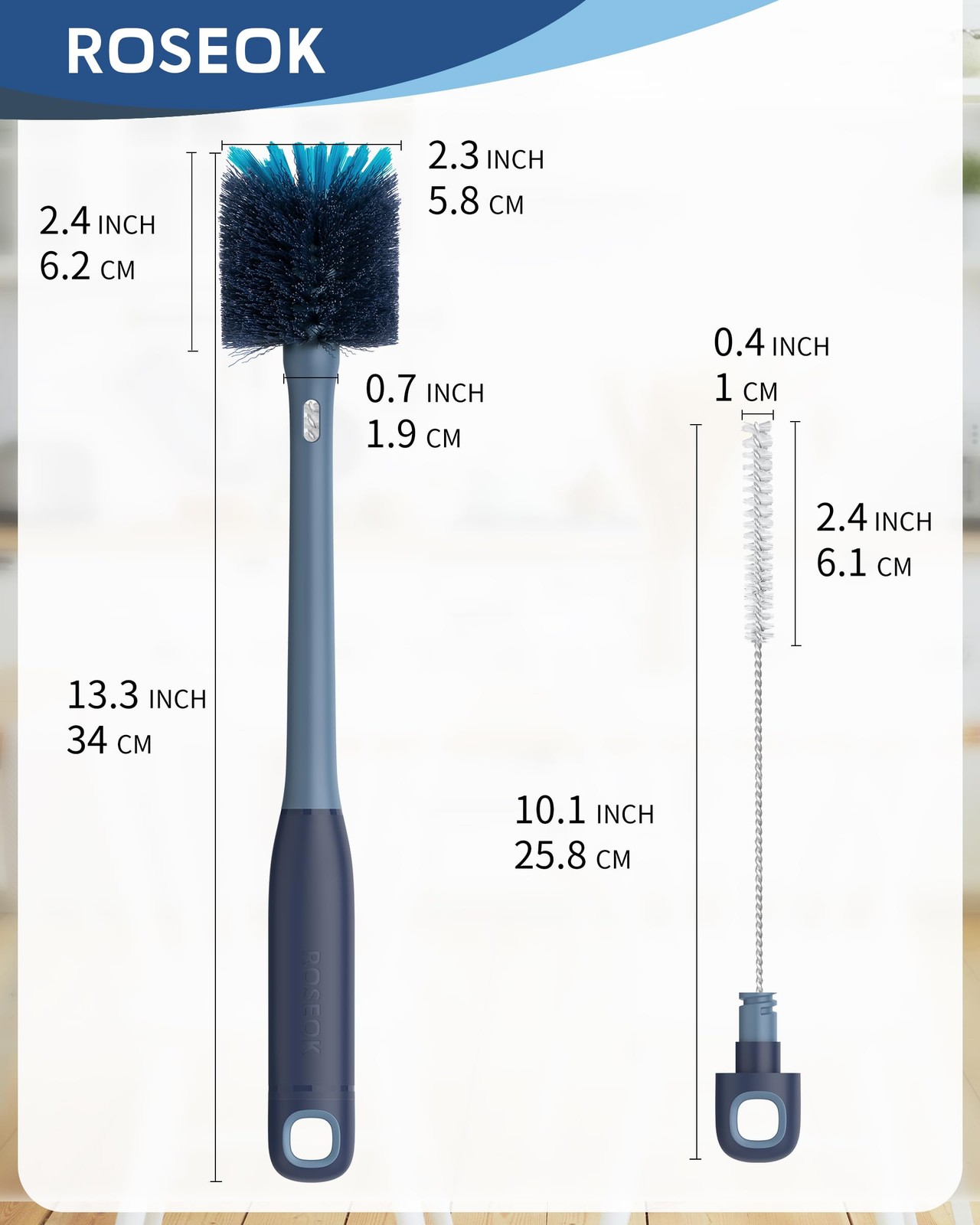 2in1 Bottle Scrubbing Brush with Straw Brush has Long and Comfortable Handle,…