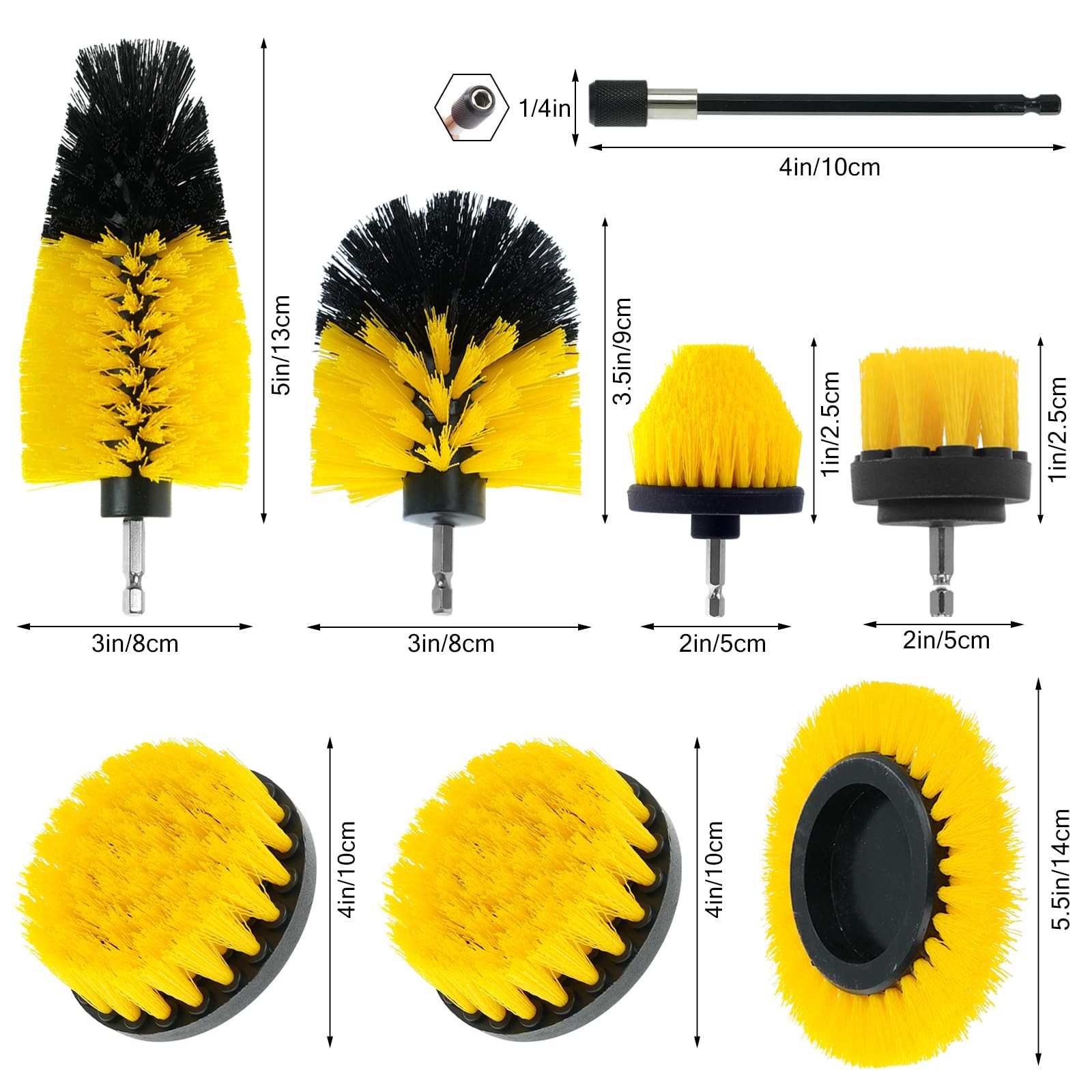 8 Pcs Drill Brush Attachment Set, Power Cleaning Scrub Brush Kit with Extend …