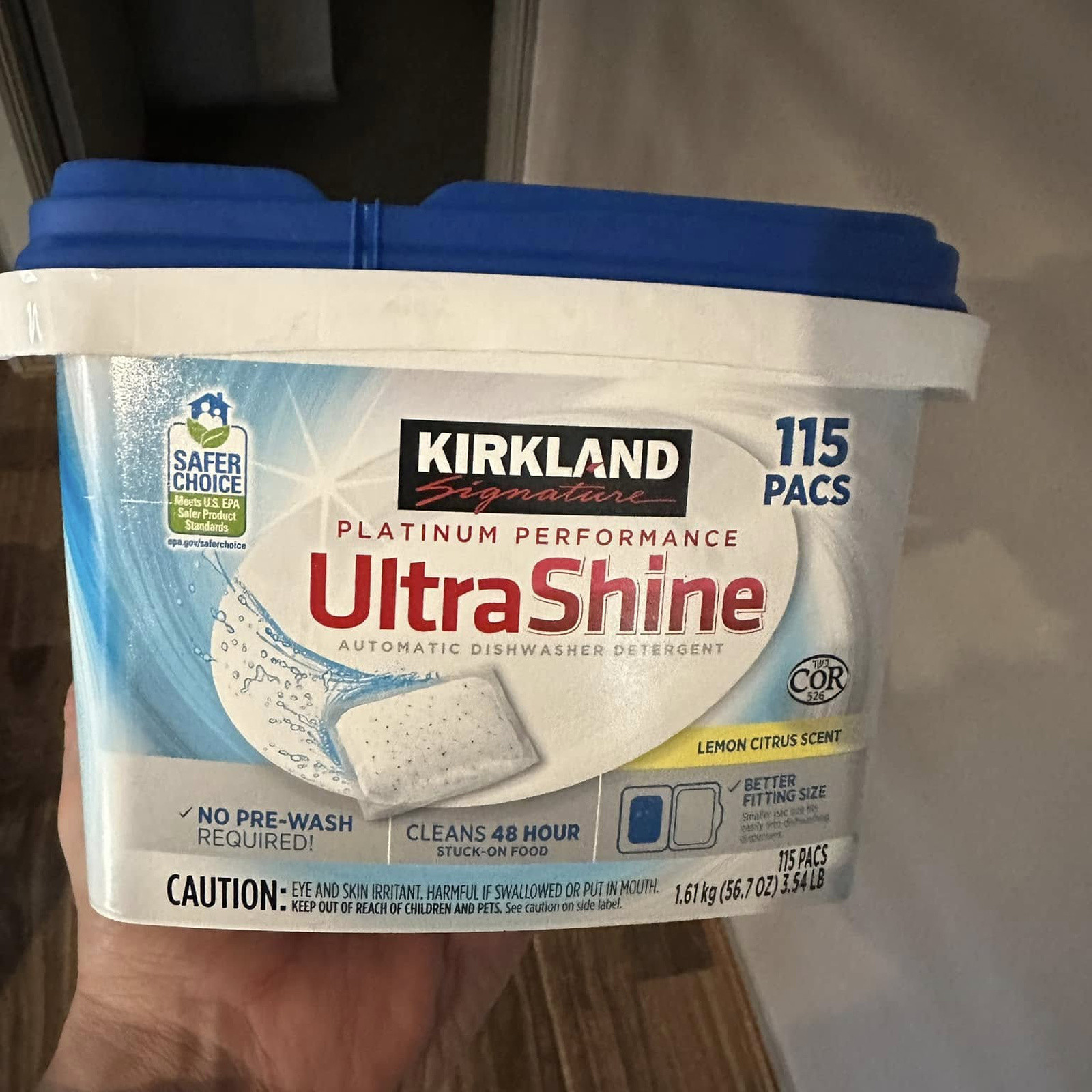 Kirkland Dishwasher Pods Detergent 115 Ct Lemon Citrus No Prewash Bulk Tablets