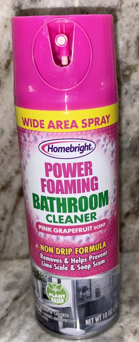 Homebright Power Foaming Bathroom Cleaner 10oz Pink Grapefruit Scent-NEW-SHIP24H