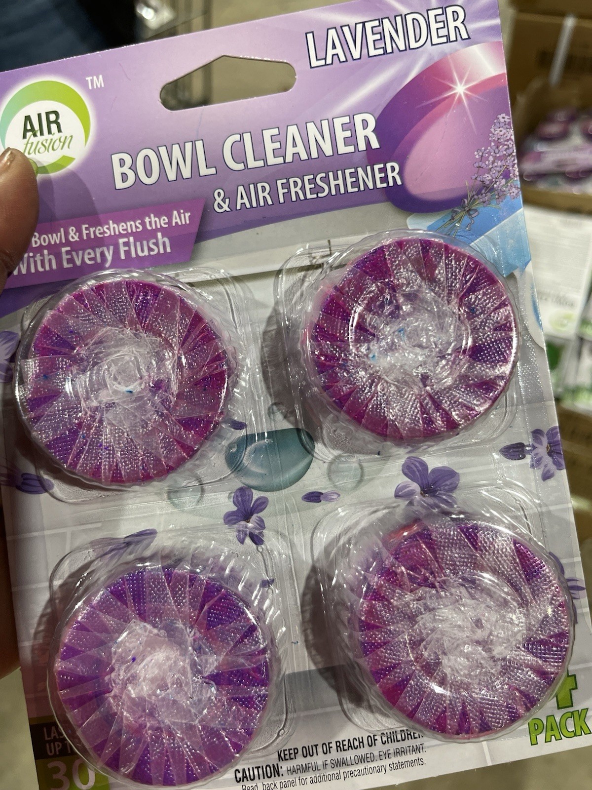 Air Fusion Bowl Cleaner & Air Freshener 4 Pack Lavender Pine Fights Odors Cleans