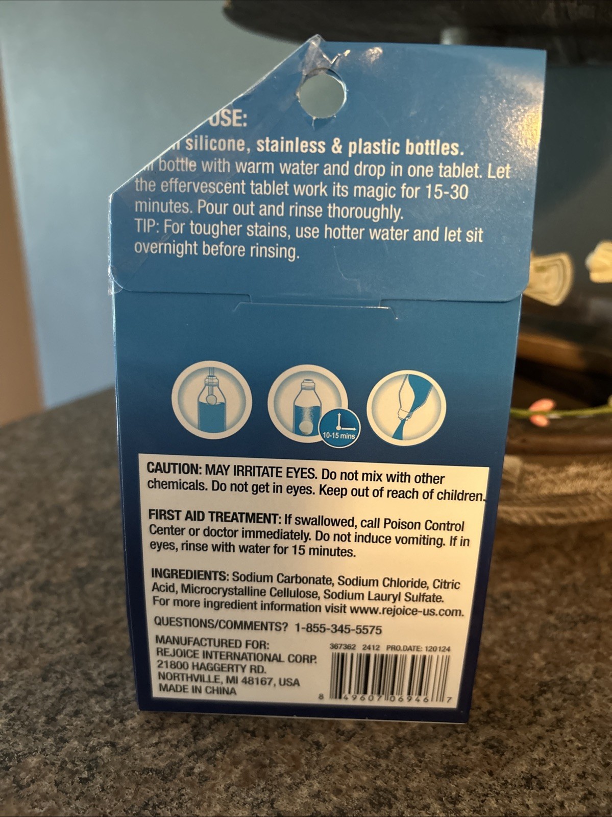 Bottle Cleaner Tablets 1pk 12pcs Cleans Water Bottles,Coffee/ Metal Tumblers-NEW