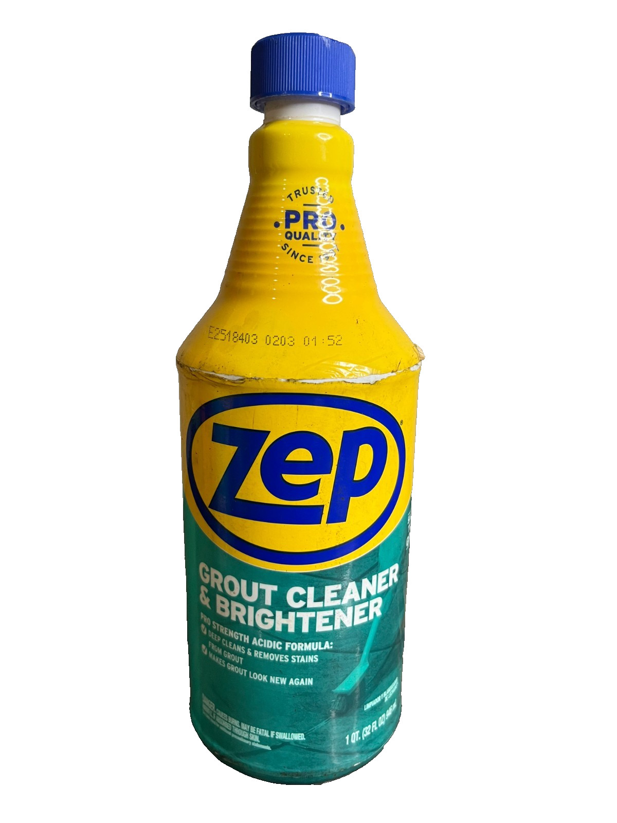 Zep Grout Cleaner & Brightener 32oz 3-1 Qt Pro-Strength Acidic Formula