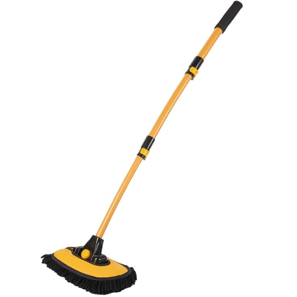 Anngrowy 56″ Car Wash Brush Mop Kit Long Handle Cleaning Tools Mitt Sponge Duste