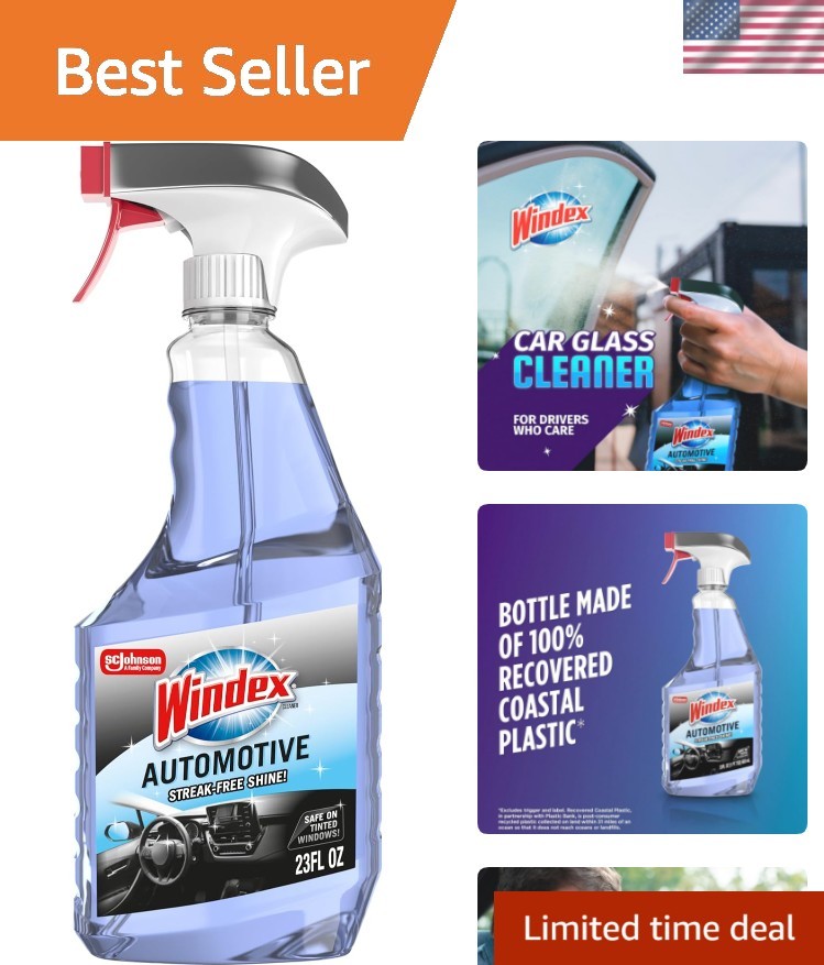 Windex Automotive Car Window and Glass Cleaner, Streak-Free Shine for Car Gla…