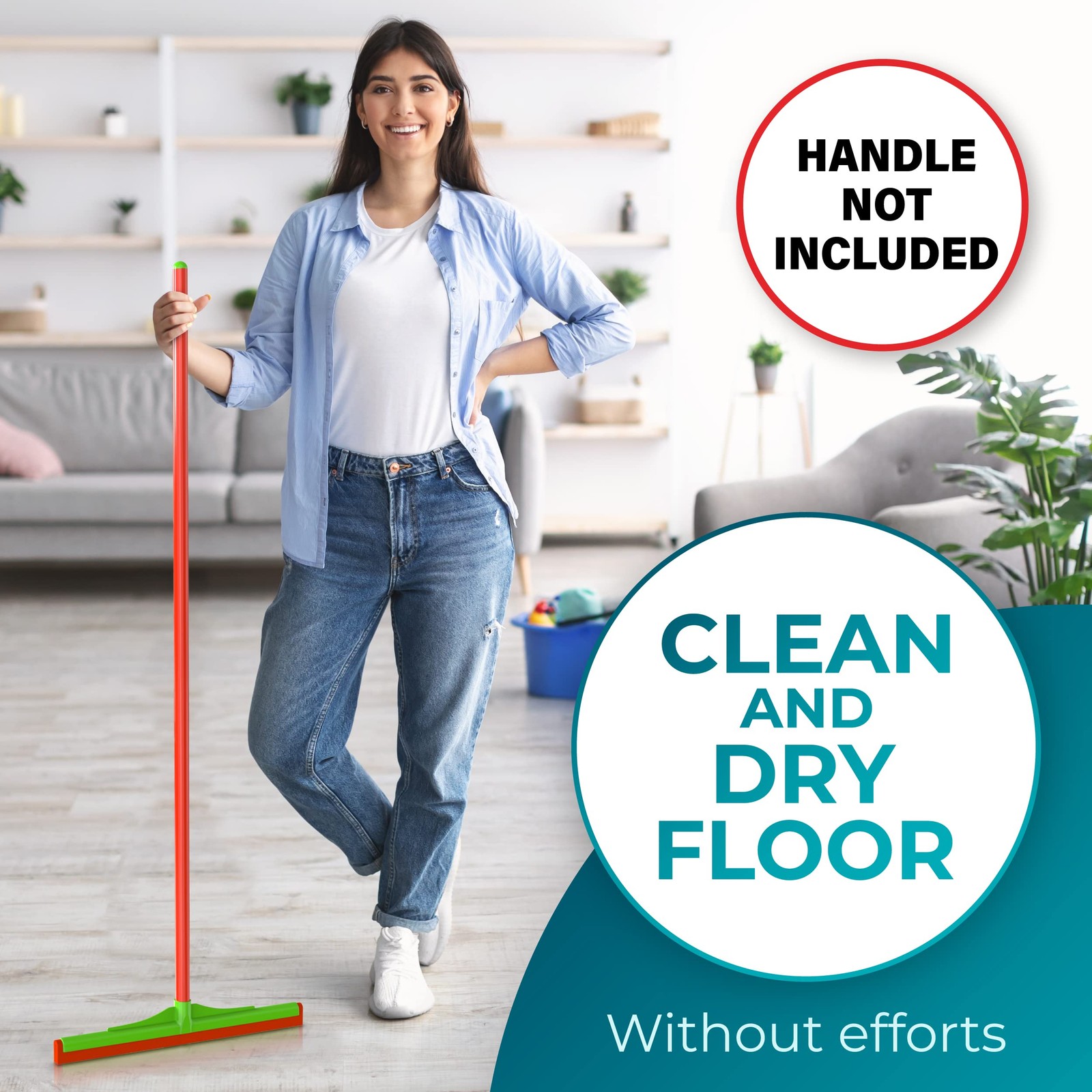 16 Inch Floor Squeegee Head 3 Pack, Foam Squeegee Broom for Garage, Patio, De…