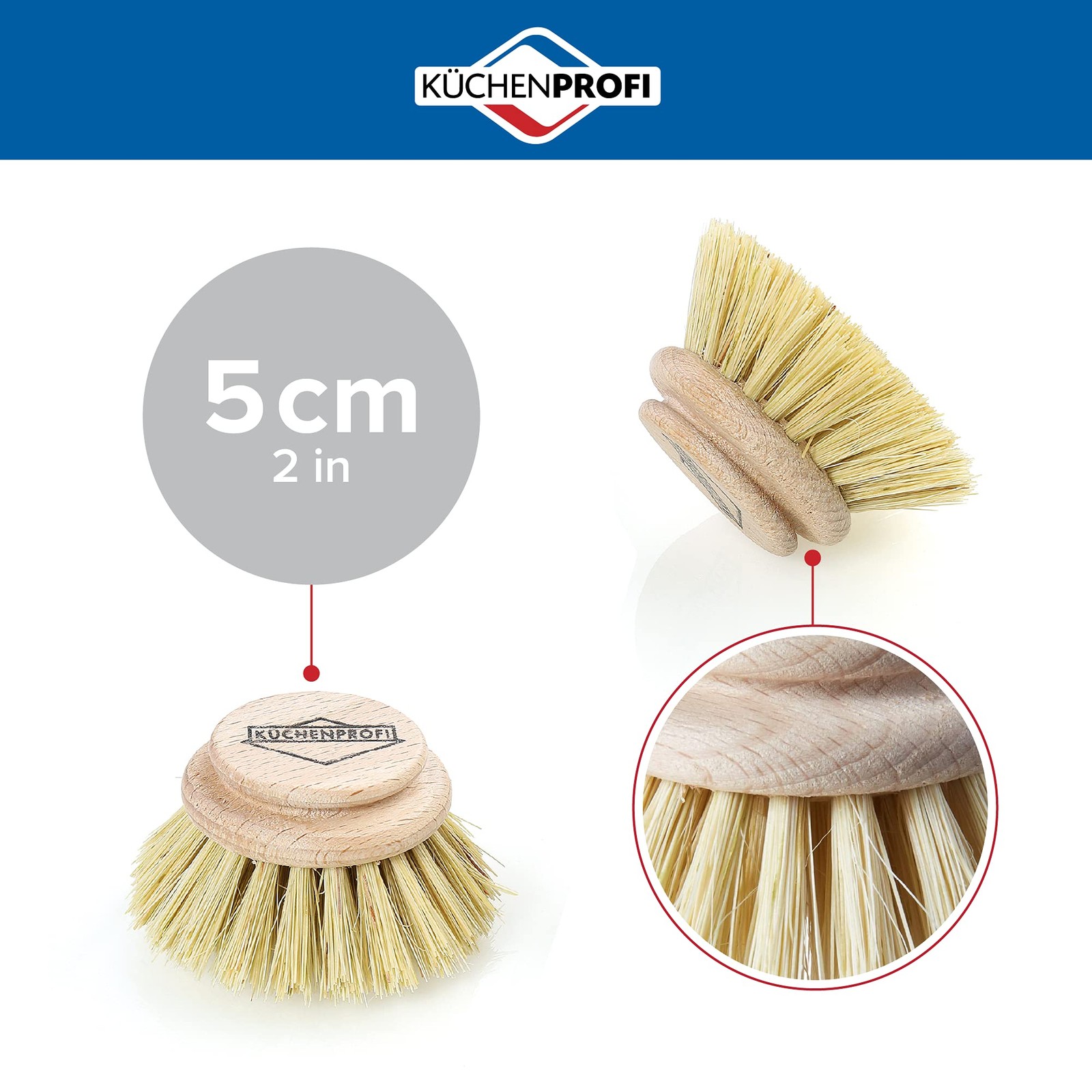 2-Pack Replacement Brush Refill for Classic Dish Washing Brush