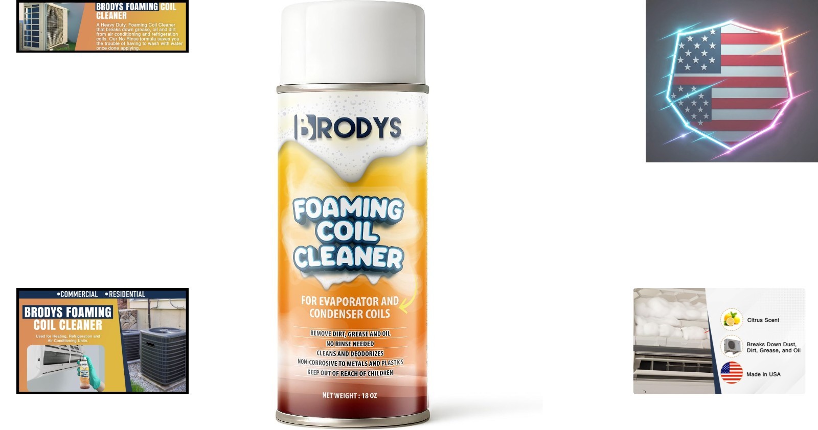 Foaming AC Coil Cleaner, No Rinse Formula 18oz, 1 Pack, Cleans | For A/C and …