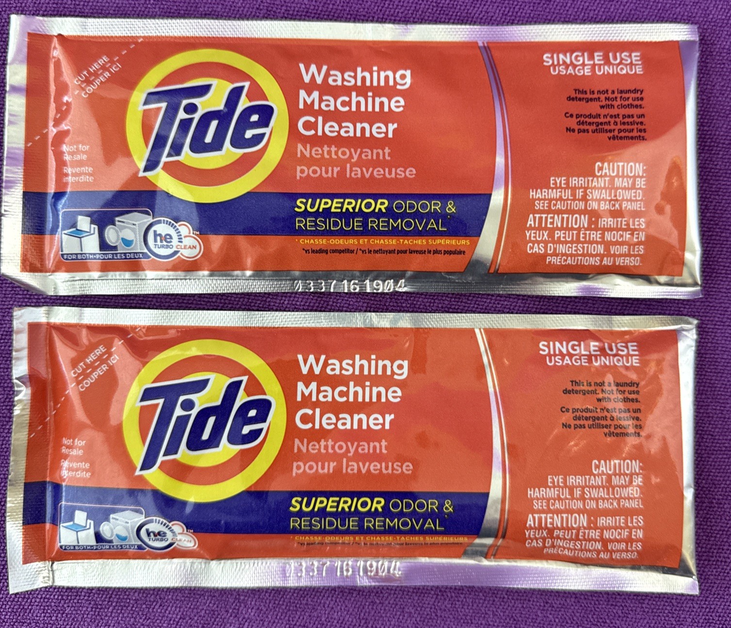 NEW Tide Washing Machine Cleaner Single Use Packet 2 Packets