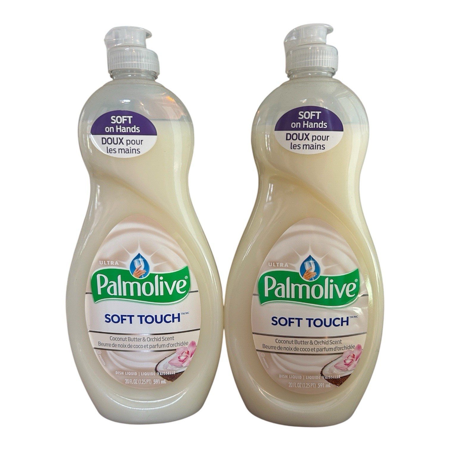 2 Bottles Palmolive Soft Touch Coconut Butter & Orchid Scent Dish Liquid