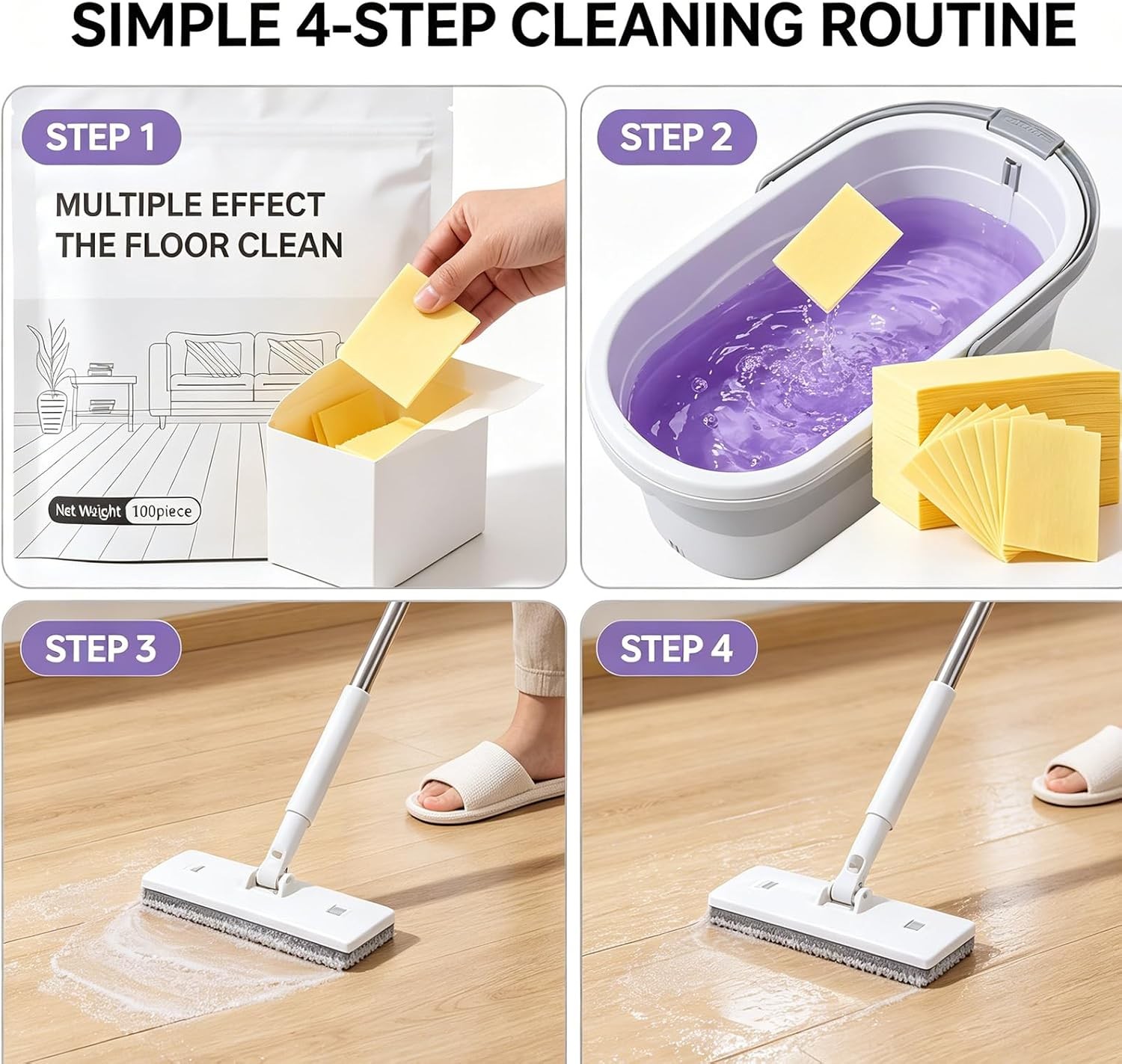 30PCS Floor Cleaning Tablets – Powerful Floor Cleaner Cleaning Tablets 5 Flavor