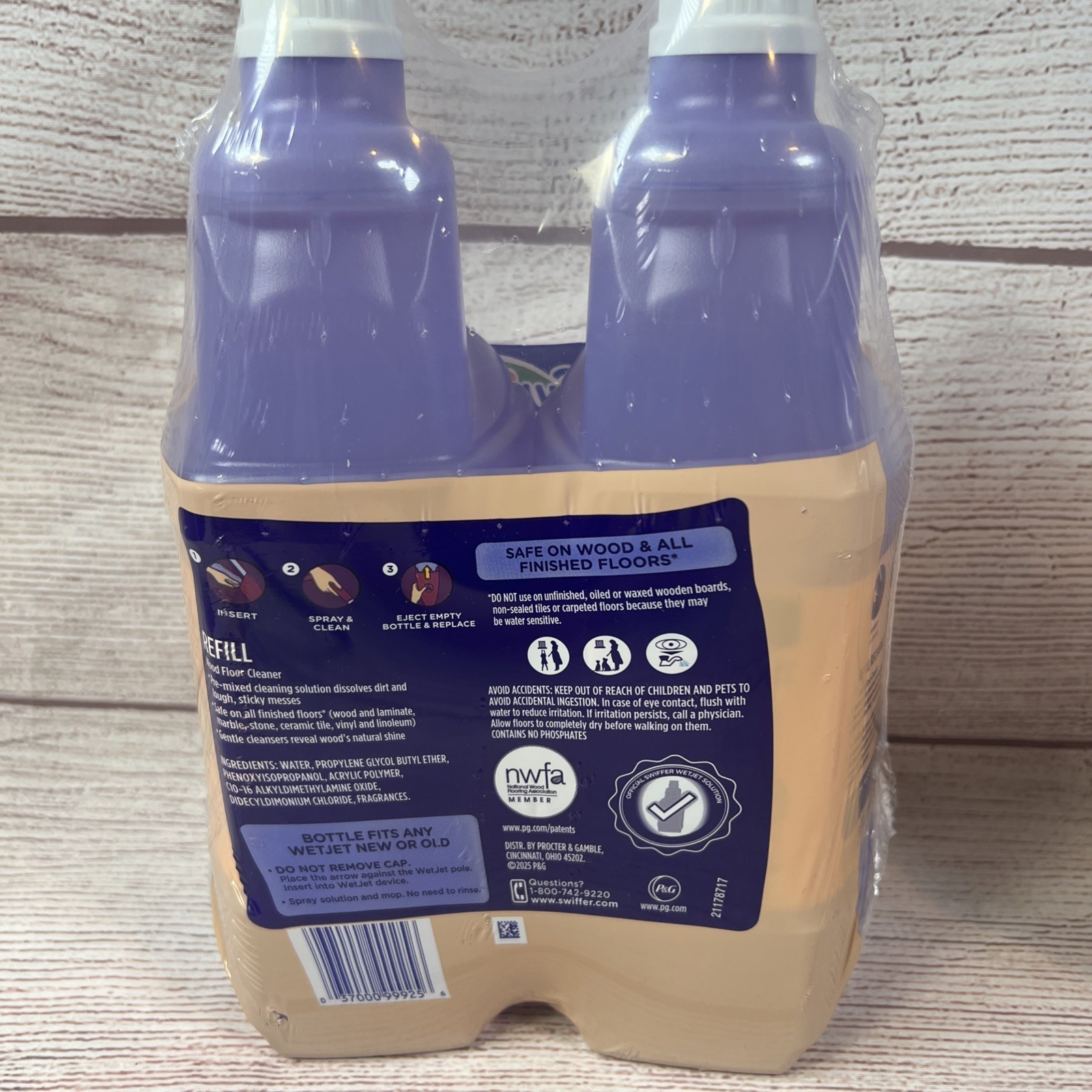 Swiffer Wetjet Wood Floor Cleaner Solution Refill, 42.2 Oz – 4 Pack Bundle!