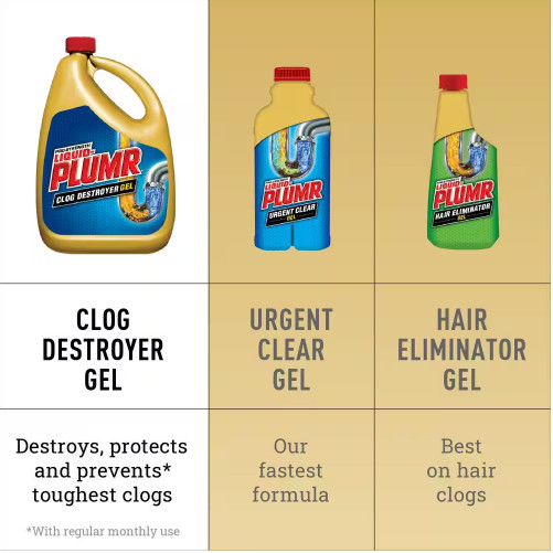 Liquid Plumr Pro Clog Destroyer Gel Drain Cleaner with Pipeguard (2-Pack) 160oz.