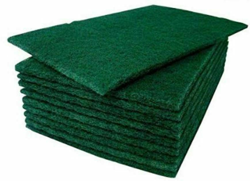 extra large medium duty green scrubbing pad for cleaning dishes metals 9″x6″