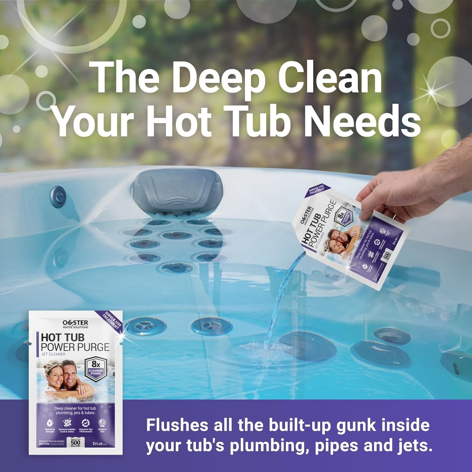 2oz Power Purge Hot Tub Cleaner – Effortlessly Remove Buildup & Improve Clarity