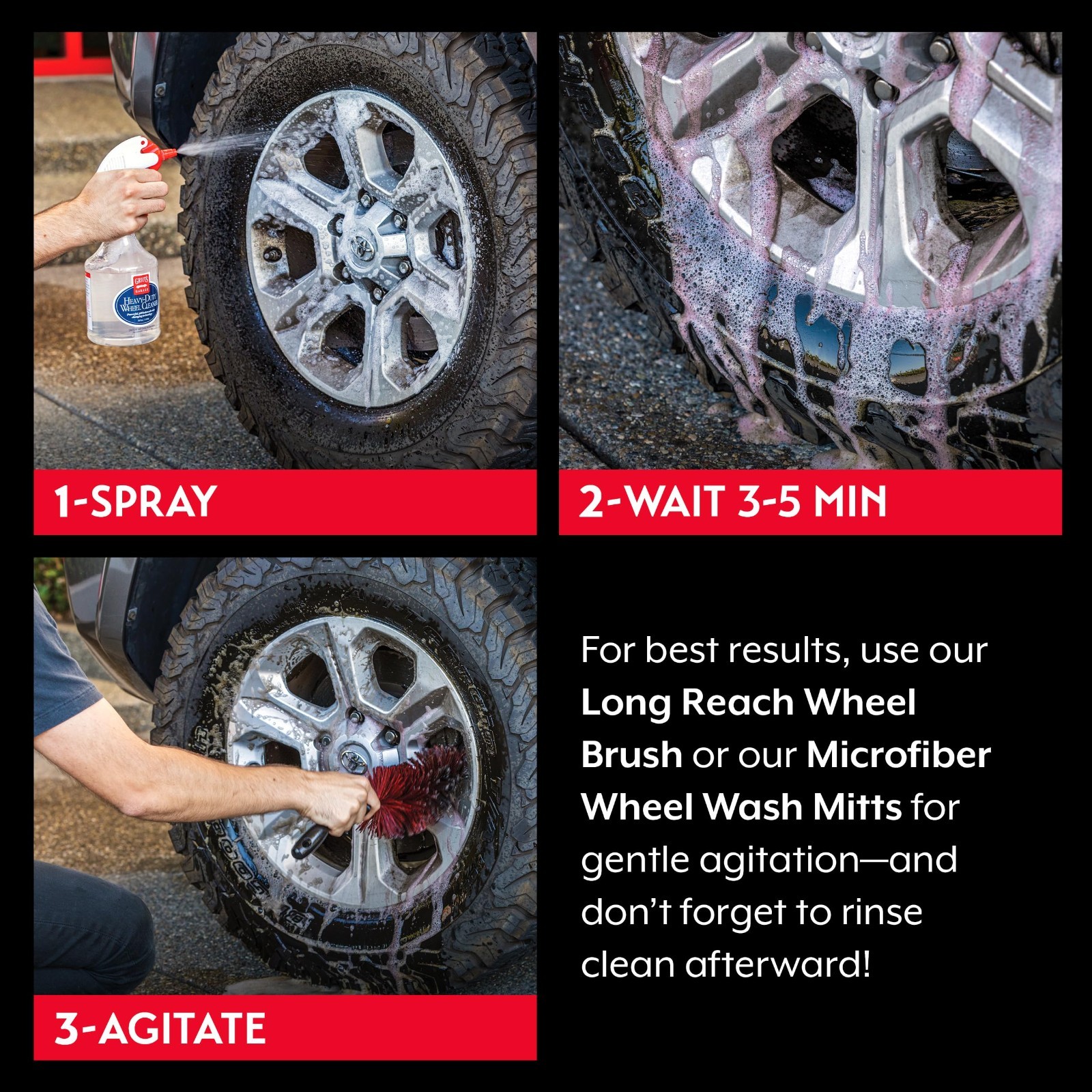 Heavy-Duty Wheel Cleaner for All Finishes – Removes Brake Dust & Grime, 35oz